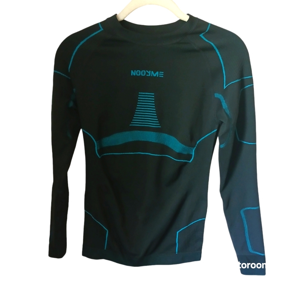 Nooyme Boy's Gray And Teal Bamboo Rayon Spandex Shirt Size M